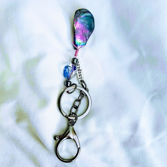 keychain & bag hook INSPIRE Seashell hematite unique accessory NWT - Picture 7 of 12